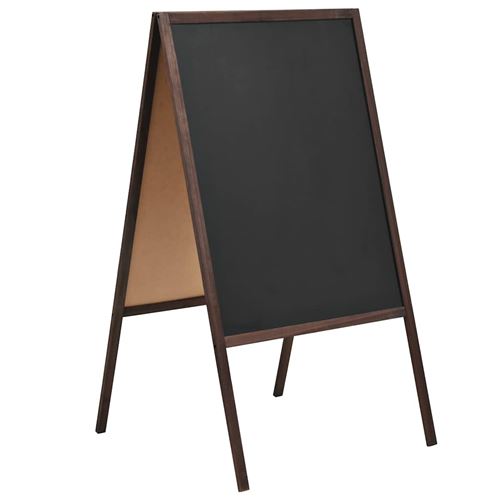 Tableau noir double face Bois de cèdre Autoportant 60x80 cm vidaXL