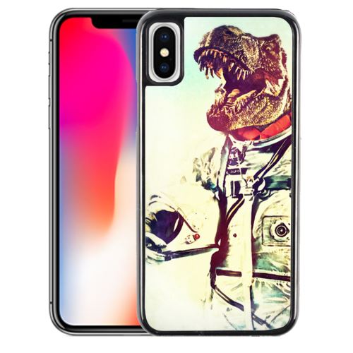 Coque pour iPhone XS animal astronaute dinosaure