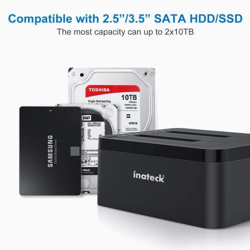 20€ sur Inateck Dock Disque durs USB 3.0 pour SATA de 2,5/3,5 SSD