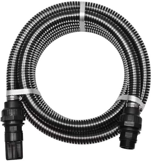 vidaXL Tuyau d'aspiration avec raccords 10 m 22 mm Noir