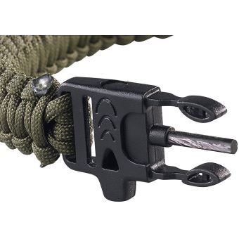 Bracelet De Survie Bushcraft Multifonction : Paracorde, Sifflet, Pierre à Feu, Boussole, Neuf
