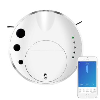 Aspirateur Robot Connecté Wi Fi, Nettoyage sur Programmation Aspirateur robot ultra mince 4 en 1, nettoyage facile à
