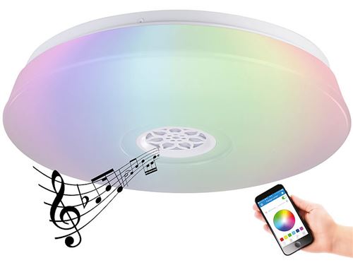 Plafonnier met 24 W RGBB-LED met luidspreker en bluetoothfunctie