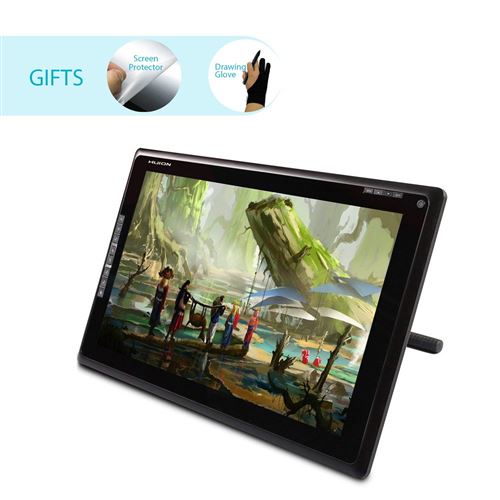 Huion® GT-185 Graphic Drawing Monitor met scherm van gehard glas en 8 snelkoppelingen voor PC en Mac (standaarddefinitieversie)