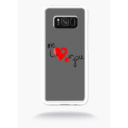 Coque Me Love You Gris Compatible Samsung S8+ Bord Transparent