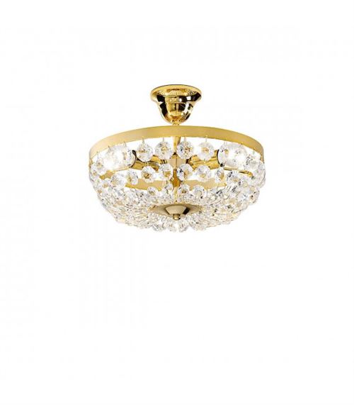 Plafonnier classique VALERIE Or 24 Carats 3 ampoules