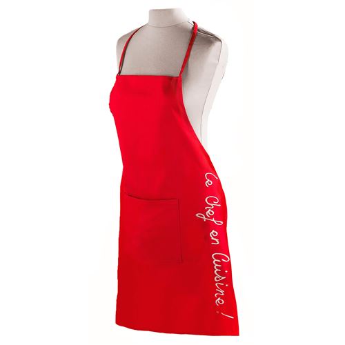 Tablier +poche 60 x 84 cm coton cuistot Rouge