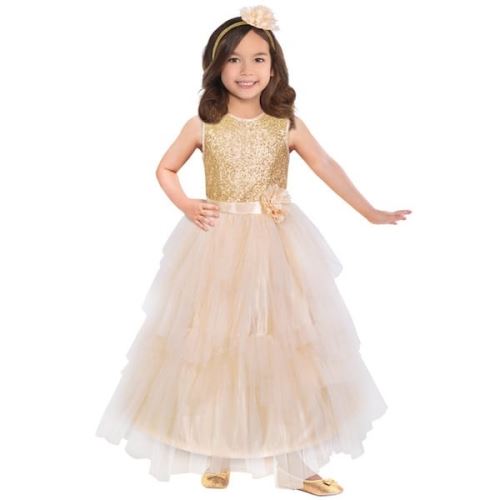 Amscan déguisement de la princesse en robe de fille dorée 8-10 ans