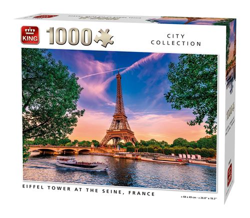 King Puzzle Tour Eiffel à la Seine 1000 pièces