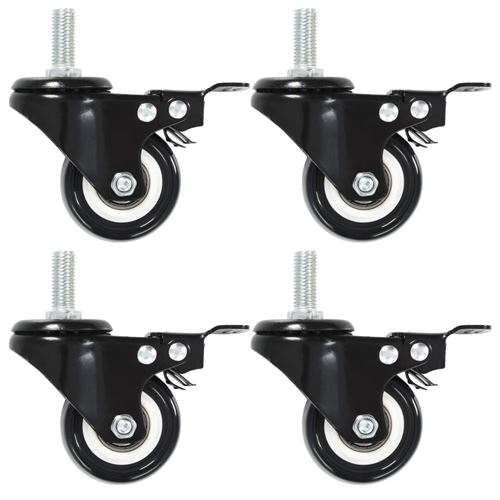 Vidaxl 16 Pcs Roulettes Pivotantes Avec Frein 50 Mm