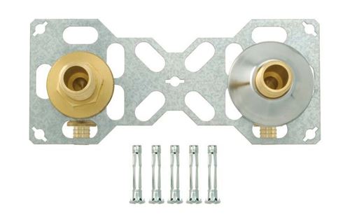 Platine double robinetterie murale