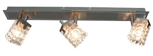 Naeve leuchten plafonnier longueur 54 x 15 cm métal poli chromé transparent 1010350