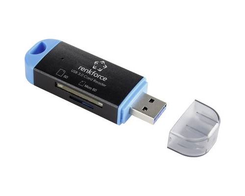Lecteur de carte mémoire externe renkforce cr27e usb 3.0 noir r22