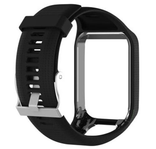 Bracelet en silicone pour TomTom Spark Runner 2/3 Golfer2 - Noir