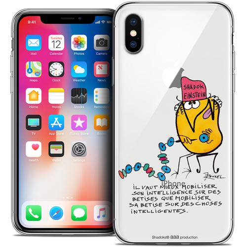 Coque Gel Apple iPhone X (10) Extra Fine Les Shadoks® - Einstein