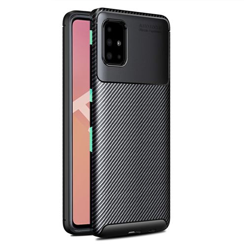 Coque brossée noire Samsung Galaxy A71 NEW Carbon Fiber Antichoc - Accessoires Pochette Nouvel Galaxy A71 2020