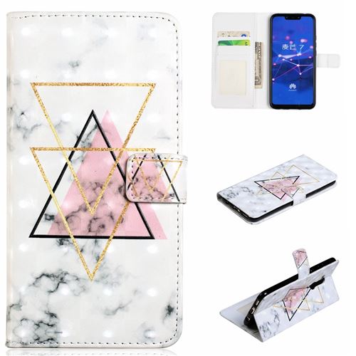 Etui en PU Décoration par points lumineux triangle pour votre Huawei Mate 20 Lite