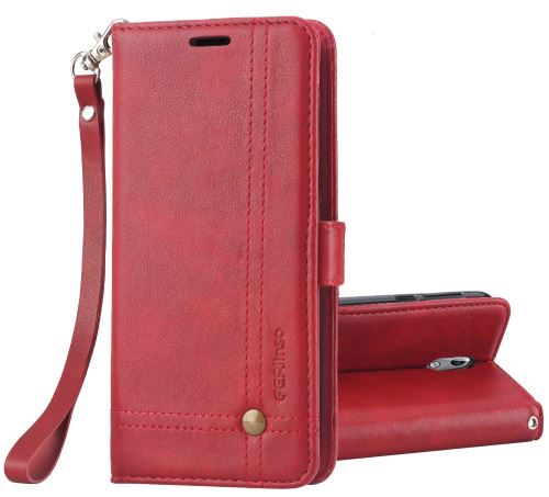Housse pour Nokia 3.1 Housse Coque Etui de luxe Portefeuille Porte Carte Et Billet (avec support integré) Rouge