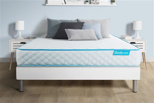 Ensemble matelas et sommier Body Care Ensemble matelas 140 x 190 cm bodyone - mousse - h 19 cm - ferme - sommier blanc