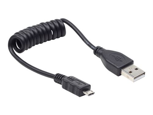 Gembird CC-MUSB2C-AMBM-0.6 - Câble USB - Micro-USB de type B (M) pour USB (M) - 60 cm - bobiné, moulé - noir