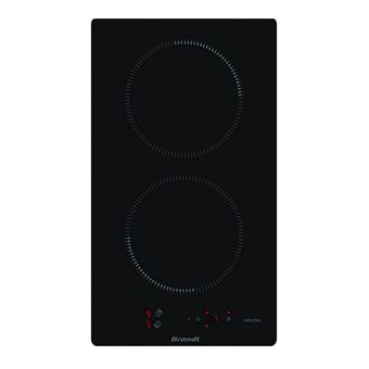 Brandt Plaque Induction Encastrable 2 Foyers - 3600W - Noir - Minuterie 99min - Fabriqué En France - Dimensions 27x49cm