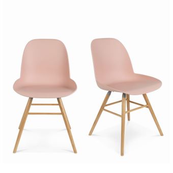Lot de 2 chaises résine et bois Albert Kuip Zuiver Couleur Lot de 2 chaises résine et bois Albert Kuip Zuiver Couleur