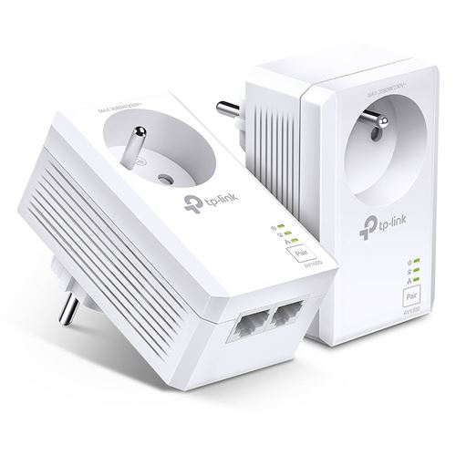 kit de 2 cpl 1000mbps 2 ports gigabit avec reprise d'alimentation - tp-link tl-wpa7027p kit