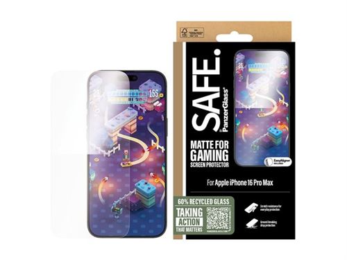 SAFE. by PanzerGlass - Protection d'écran pour téléphone portable - jeu, ajustement ultra-large - verre - pour Apple iPhone 16 Pro Max