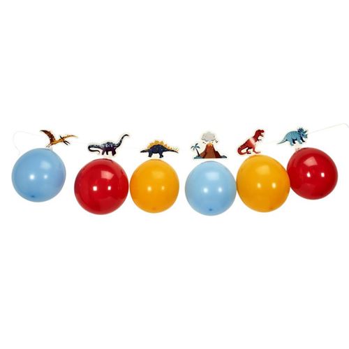 Paris Prix - Guirlande De Ballons dinosaure 25cm Multicolore