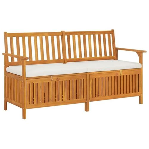 Non Communiqué Marron Vidaxl Banc De Rangement Avec Coussin 148 Cm Bois D'acacia Solide 316737