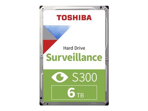 Toshiba S300 Surveillance - Disque dur - 6 To - interne - 3.5 - SATA 6Gb/s - 5400 tours/min - mémoire tampon : 256 Mo