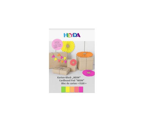HEYDA Bloc de papier fluo, A4, 10 feuilles, couleurs fluo
