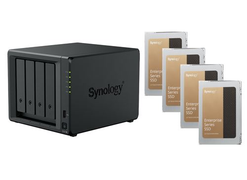 Serveur NAS Synology DS925+ (32Go RAM) avec 4x 480Go SSD Enterprise