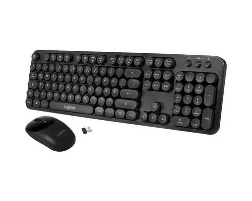 LogiLink ID0178 radio Kit souris + clavier allemand, QWERTZ, Windows noir