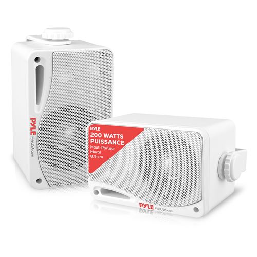 Enceinte d’Extérieur Bluetooth - Haut Parleurs Murales - Pyle - Blanc - 200 watts