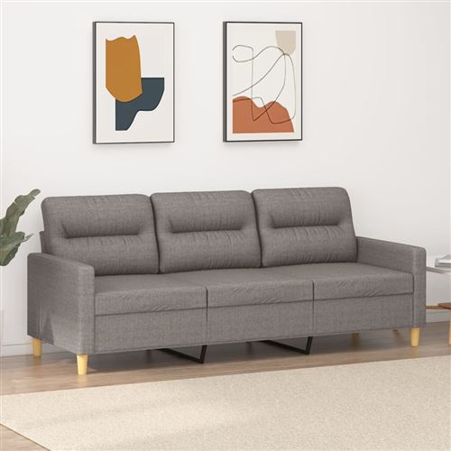 VIDAXL - Canapé 3 places - 180 cm - Taupe - Image 2