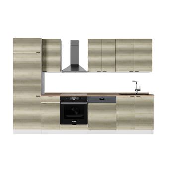 Vicco Cuisine R-Line, Chêne doré/Blanc, 300cm sans PT