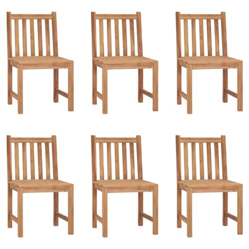 Vidaxl Chaises De Jardin - Bois De Teck Solide (Lot De 6) - Image 3