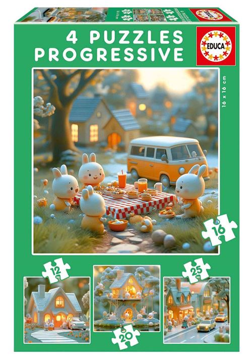Non Communiqué Vert Puzzle Progressif La Ville Des Lapins