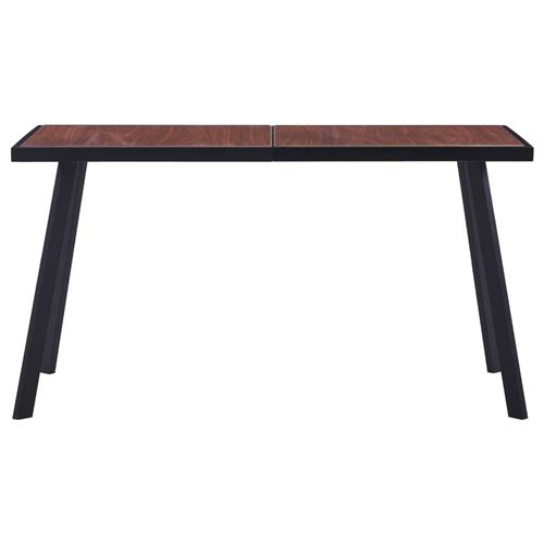 vidaXL Table de salle à manger Bois foncé et noir 140x70x75 cm MDF