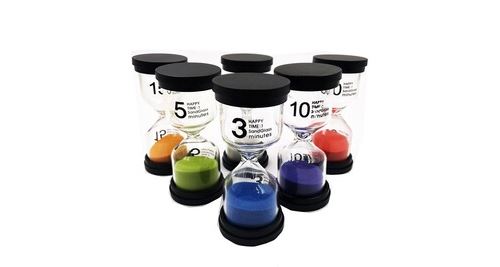 Minuterie de sable 6 couleurs minuterie de sablier 1 min / 3 min / 5 min / 10 min / 15 min / 30 mi - multicolore