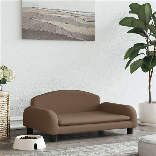 Lit pour chien marron 70x45x30 cm tissu