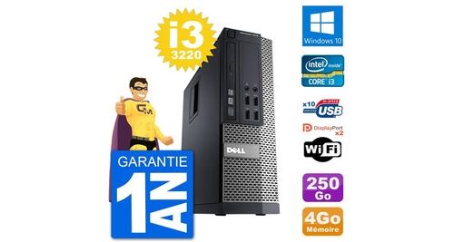 Pc dell 7010 sff intel core i3-3220 ram 4go disque dur 250go windows 10 wifi