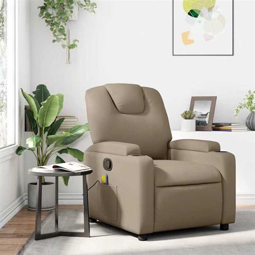 Non Communiqué Beige Vidaxl Fauteuil De Massage, Relaxation Similicuir Cappuccino
