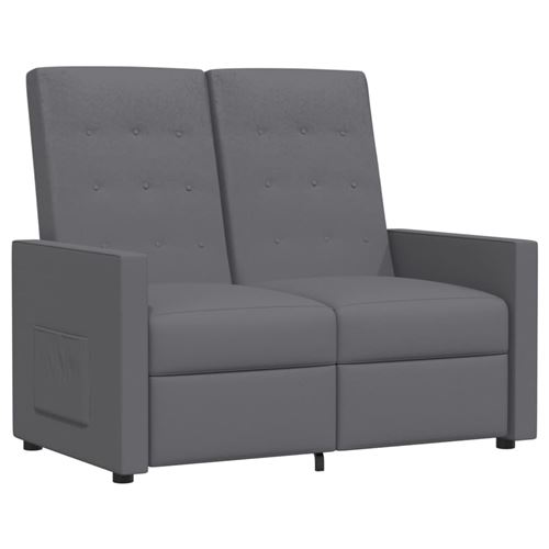 vidaXL Fauteuil inclinable à 2 places Gris clair Tissu
