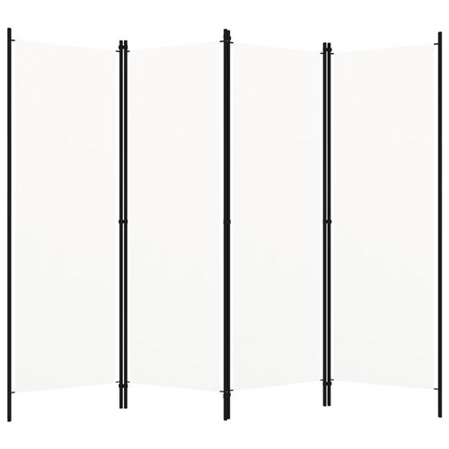 vidaXL Cloison de séparation 4 panneaux Blanc crème 200x180 cm