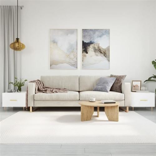 Non Communiqué Blanc Vidaxl Tables Basses 2 Pcs 50X50x40 Cm Bois D'ingénierie 829365