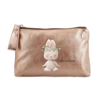 Trousse de maquillage Taperso dore personnalisable motif lapin yoga - 1