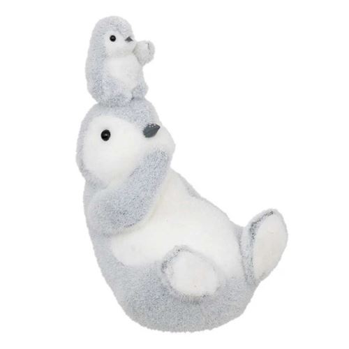 Non Communiqué Gris Atmosphera Créateur D'intérieur - Objet Déco "Maman Pingouin" 28Cm