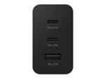 Samsung EP-T6530 - Adaptateur secteur - 65 Watt - 3 A - PD 3.0, SFC 2.0 - 3 connecteurs de sortie (USB, 2 x USB-C) - noir